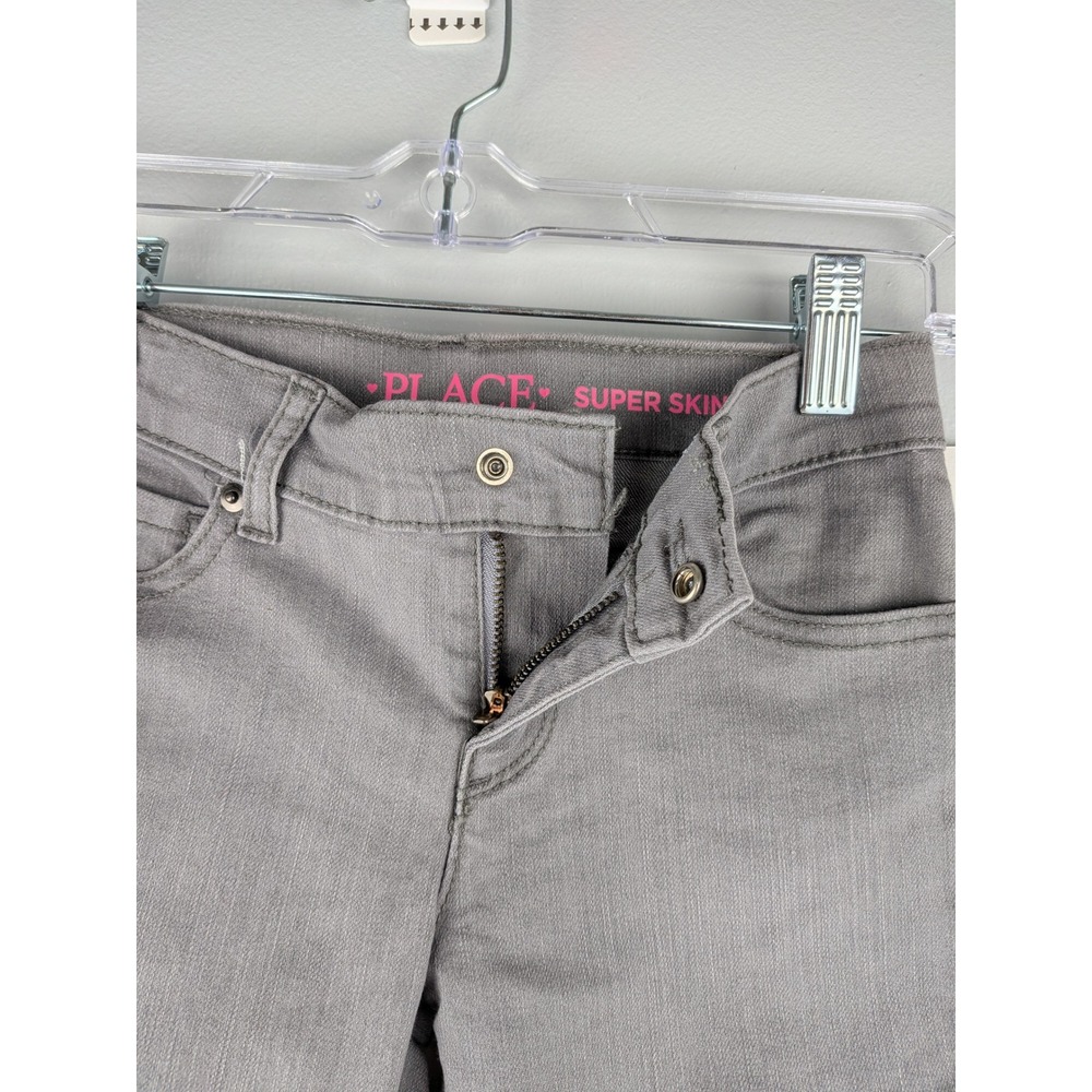 The Childrens‎ Place Girls Super Skinny Jeans Gray Stretch Denim Size 6X 7 NWT - Picture 3 of 7